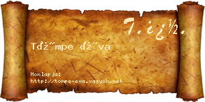 Tömpe Éva névjegykártya